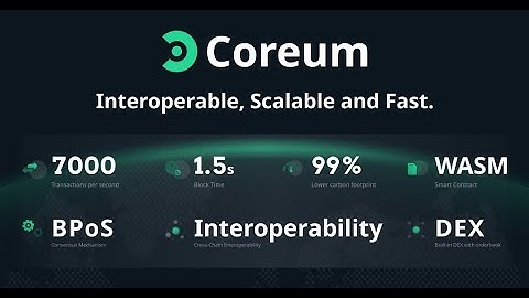 Meet Coreum: A Fast, Interoperable and Scalable Layer-1 Smart Blockchain with Low Transaction Fees