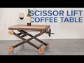 Metal and wood scissor lift table - Industrial style coffee table