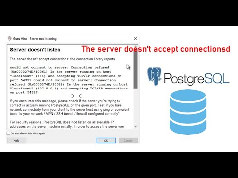 Solucion the server doesn't accept connections PostgreSQL