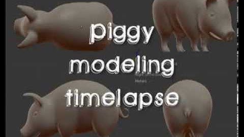 Piggy Blender 3D modeling timelapse