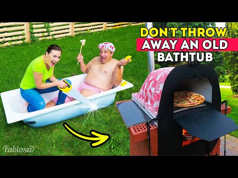 Pizza oven from an old-fashioned bathtub || DIY crafts - YouTube