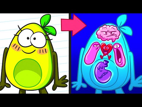 Vegetable INSIDE OUT || My Heart vs My Organs || Avocado Couple