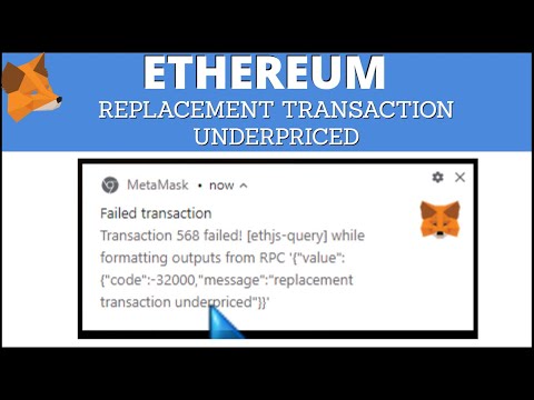   MetaMask Replacement Transaction UnderPriced Error