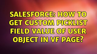Salesforce: How to get Custom picklist field value of User object in VF Page