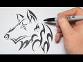 Easy How To Draw A Tattoo Style Tribal Wolf