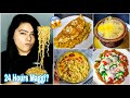 I ATE WEIRD MAGGI RECIPES FOR 24 HOURS | Tandoori Maggi, Baked Cheesy Maggi, Maggi Pizza & More