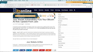 Beware: Jaxx Wallet Security Vulnerability