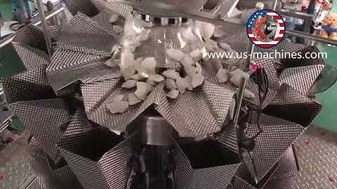 Automatic frozen dumpling multi combination weigher heads vertical bag pouch filling sealing machine