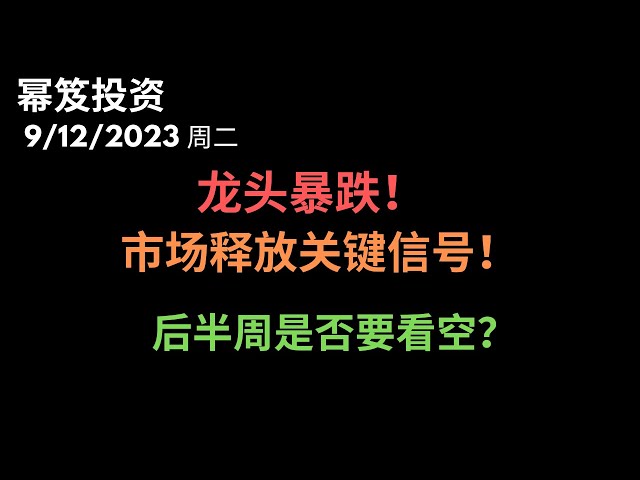 第970期「幂笈投资」9/12/2023 今天错愕的不是苹果的暴跌，而是这家龙头企业的暴跌，市场也许正在释放关键信号！｜ 后半周是否要看空？｜大盘盘面解读 ｜ moomoo