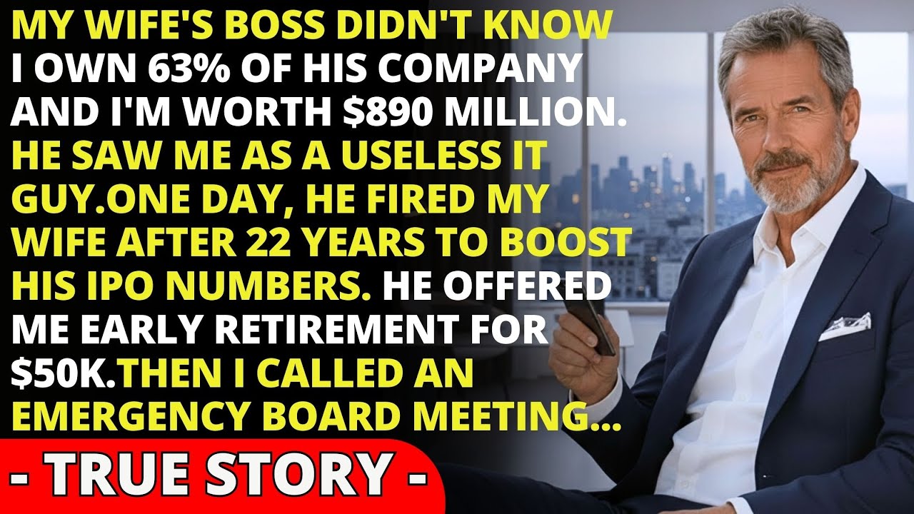 Never Told My Wife I Own 63% Of The Company She Works For Worth $890M - Her Boss Just Fired Her...