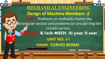 DBS Design of Machine Members -2Year & Sem: III YEAR II SEM Unit Name : CURVED BEAMS Mechanical