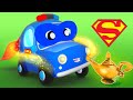Camiones Bebés - Camión Policía se convierte en SUPERMAN! - Aprendiendo con caricaturas de camiones