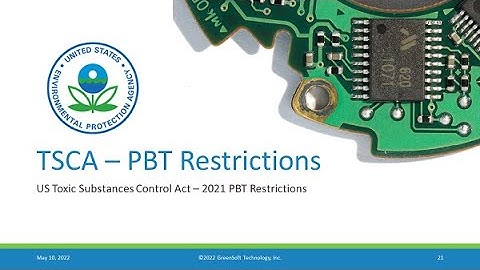 Introduction to U.S. Toxic Substances Control Act (TSCA) PBT Restrictions for Manufacturers