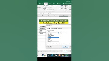 Drop-Down list in Excel #excel #shorts