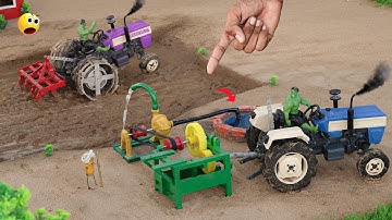 Diy mini tractor cultivator and pto water pump farming science project @Weldux