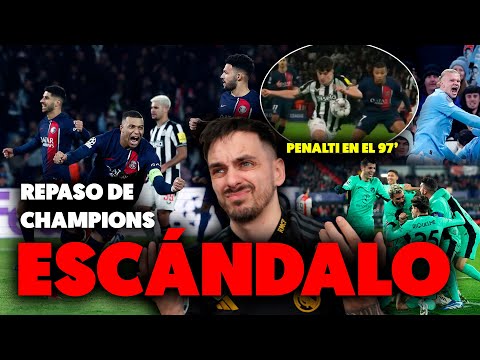 💥¡¡LE REGALAN un PENALTI al PSG en el 97'!! • RESUMEN de CHAMPIONS • REMONTADA del CITY • ATLETI WIN