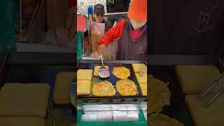 Korean Street Egg Toast - Korean Street Food #shortsvideo