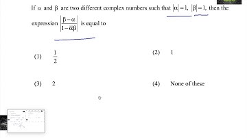 If alpha and beta are two different complex numbers such that |alpha|=1= |beta|, then the expression