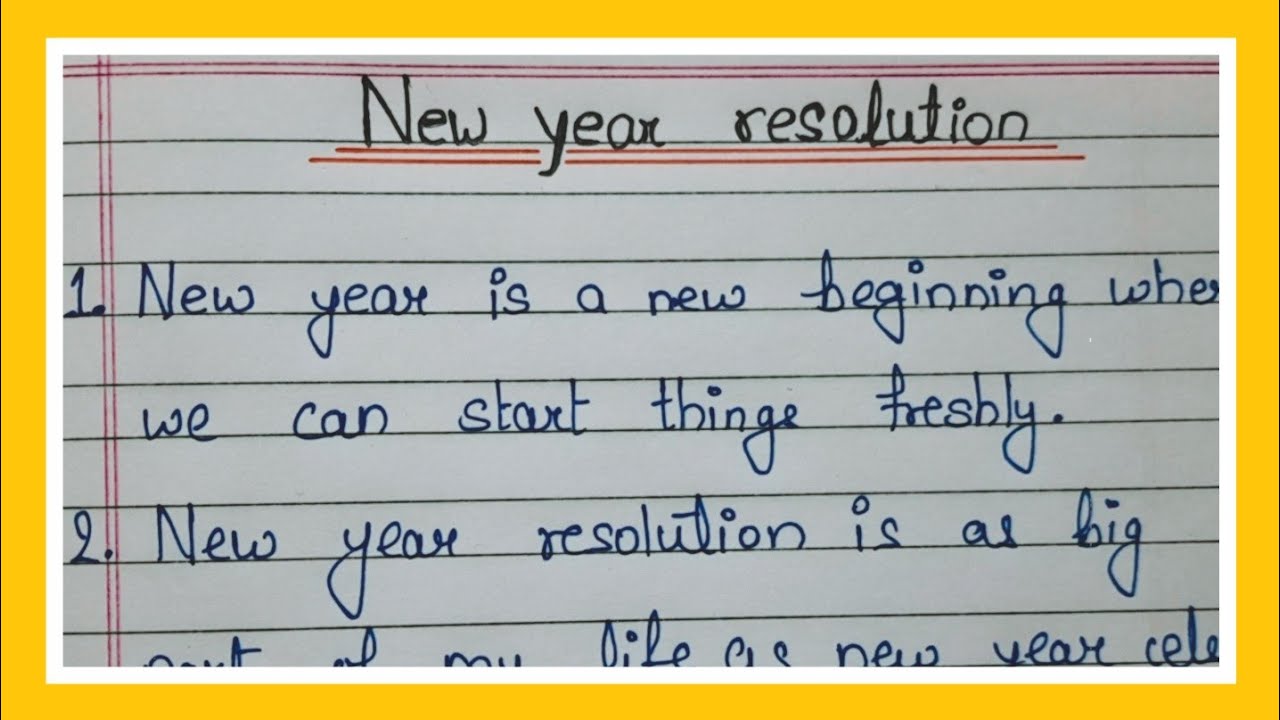 how to start a new year's resolution essay