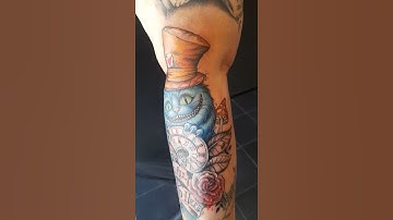 Cheshire Cat tattoo! Maan I loved doing this one! #aliceinwonderlandtattoo #smile #inksmithleicester