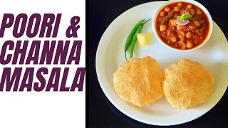 POORI & CHANNA MASALA PERFECT COMBO RECIPE// chana masala recipe// crispy poori