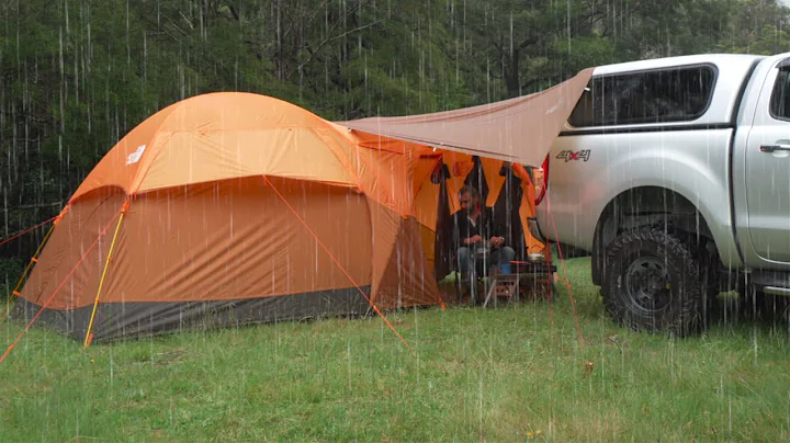 Car CAMPING in RAIN with HUGE TENT and TRUCK - DayDayNews