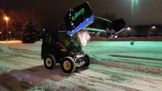 Skid Steer Plowing Snow Arctic Raptor Plus 13ft Pusher