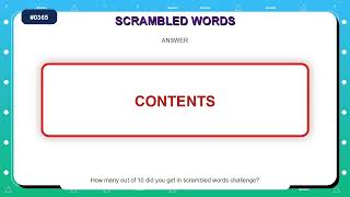 Scrambled Words Challenge #0365 | 10 Word Practice Puzzles