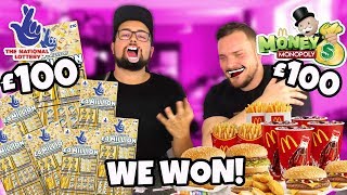 £100 McDonalds Monopoly Stickers VS £100 Scratch Cards! - *WE WON*