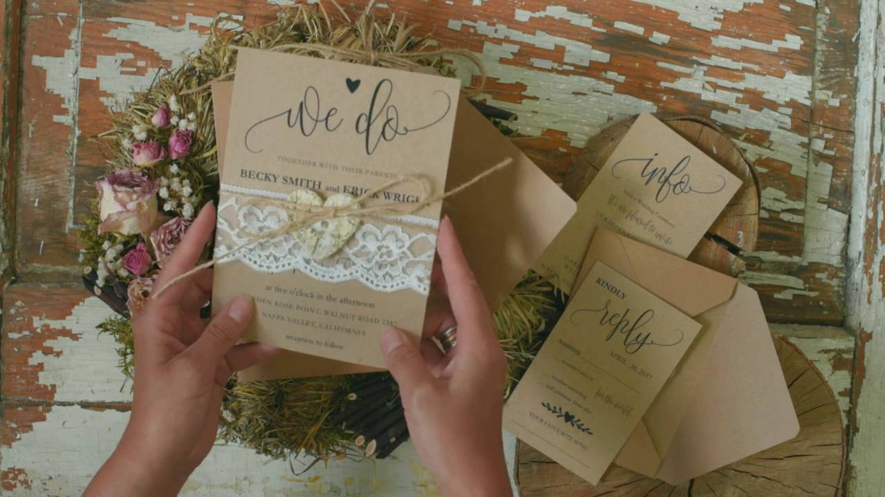 Simple and romantic wedding invitations