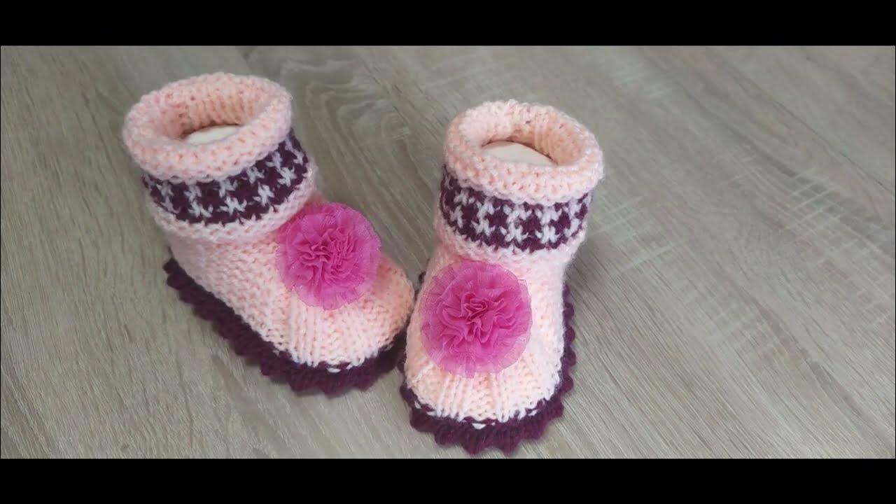 Пинетки ботиночки спицами