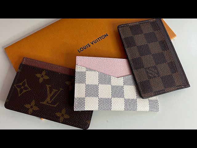 To those who wanted to see it! The Damier Ebene Studs Card Holder. 🌸 (The  one I pre-ordered). I put it together with the reverse monogram for  comparison of shades. 😊 