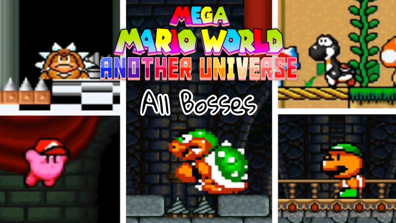 Mega Mario World: Another Universe - All Bosses [SNES]