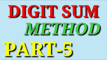 Application of digit sum method part-5 || sri pragna
