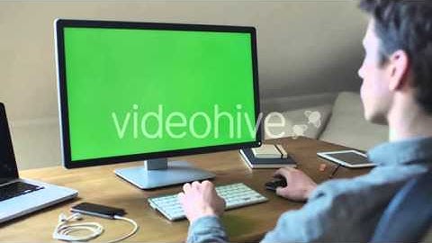 Designer Computer Green Screen For Mock Up | Stock Footage - Videohive