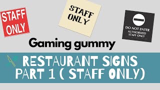Restaurant signs Decals for Bloxburg| Part 1 (STAFF ONLY)|Gaming Appia