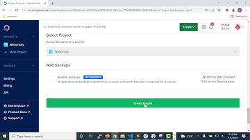How to create droplet / server on digitalocean?