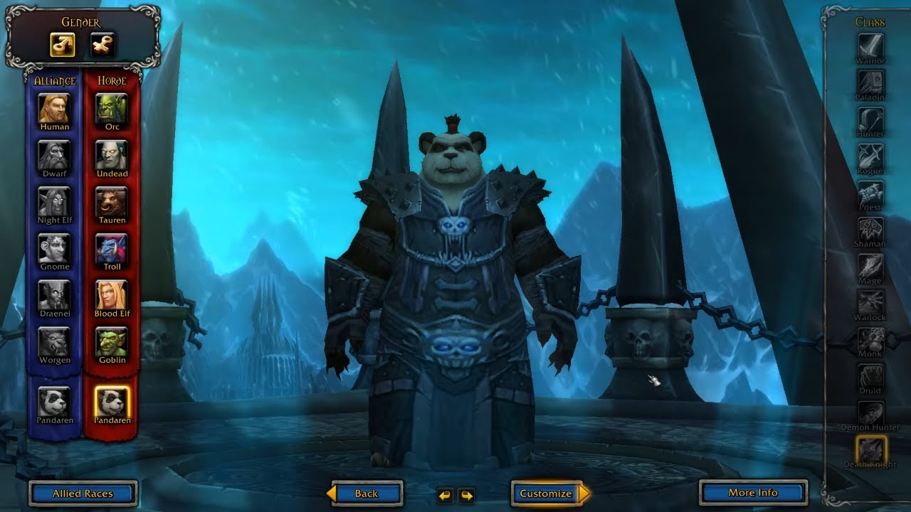 Death Knight Allied Races Pandaren Added On Patch 8 3 Visions Of N Zoth Youtube