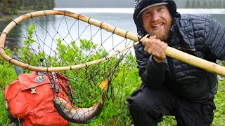 Bushcrafting A Fishing Net Day 15 of 30 Day Survival Challenge Canadian Rockies