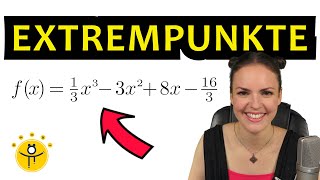 EXTREMPUNKTE berechnen 3. Grades - Extremstellen ganzrationale Funktionen