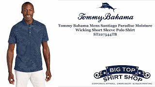Tommy Bahama Mens Santiago Paradise Moisture Wicking Short Sleeve Polo Shirt ST227544TB