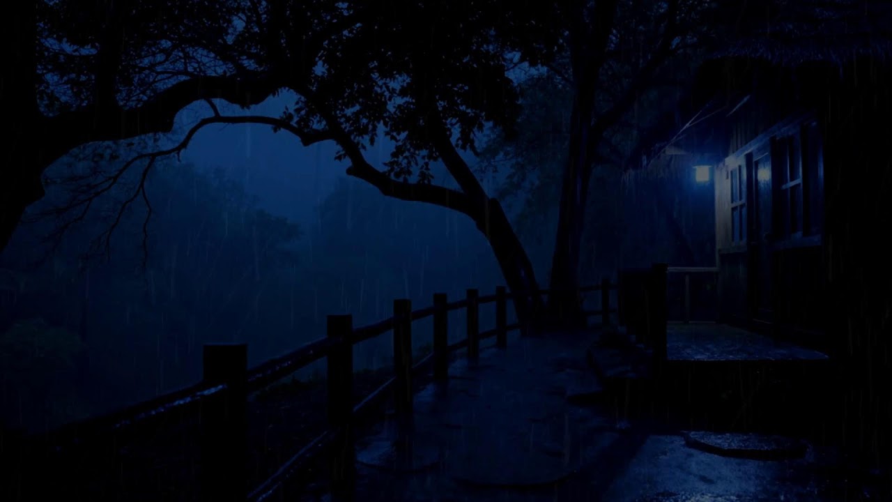 ВЫ УСНЁТЕ ЗА 3 МИНУТЫ 🌧️ Ночной ливень у скрытого домика в глубоком лесу 😴🌲