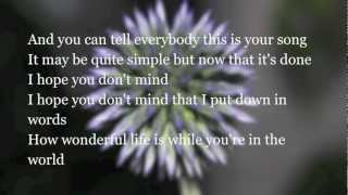 Elton John - Your Song - Lyrics - HD