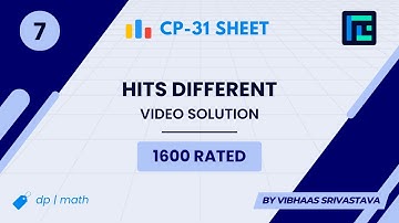 #7 Hits Different | Video Solution | 1600 Rated | TLE CP-31 Sheet | Best Codeforces Problems