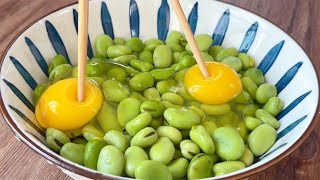 A bowl of broad beans and two eggs are too fragrant  more delicious than cold skin  and not greasy