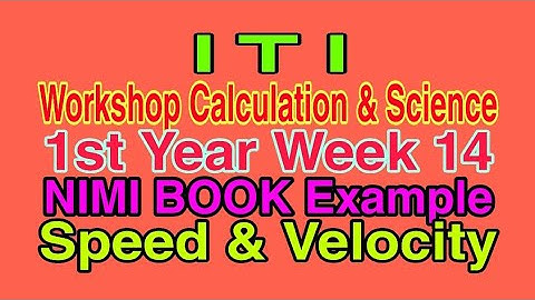 #ITI#1stYear#WSC,Week 14,NIMl BOOK,Example,Speed,Velocity,Rest Motion,