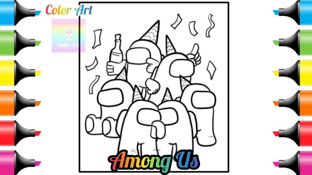 How to draw Among Us Impostor, Coloring pages , Cartoon - YouTube