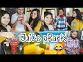Juice prank on family members