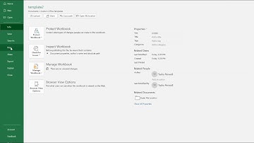 Saving a Excel Workbook as a Template