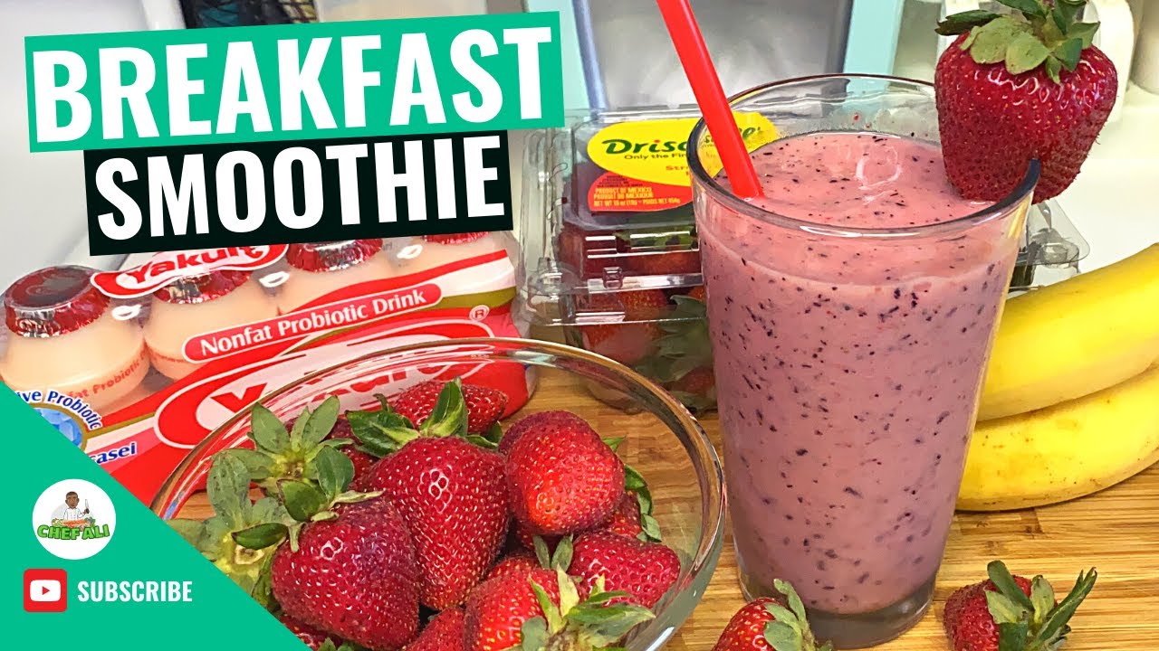 Healthy Breakfast Smoothie Yakult Smoothie Recipe Strawberry Banana Smoothie BTS Recipe